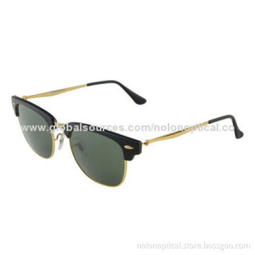 Retro style acetate front with metal temple sunglasses with 100% UV protection